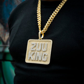 Custom Letter 3d Big Square Pendant ZUU KING